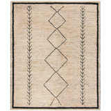 Bohemian Hand-Woven Ivory/Black Area Rug