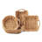 Water Hyacinth Baskets Set of 4 Handwoven Handled Bread Fruit Storage Baskets Dry Food Serving Trays - 13.5"W