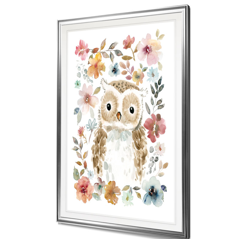 «Flowers and Friends Fox», reproduction, H 24 po x l 20 po x 1,5 po, Cadre argenté