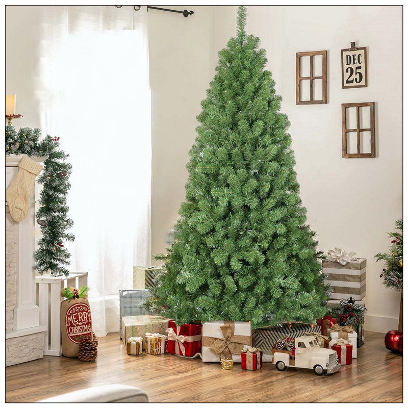 Arbre de Noël avec fil mémoire, arbre en PVC artificiel à charnière 760 pointes, arbre de Noël à installation facile pour la décoration intérieure des Fêtes