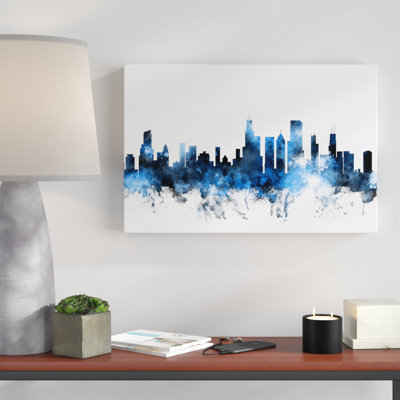 «Chicago Illinois Skyline II» par Michael Tompsett, impression sur toile tendue