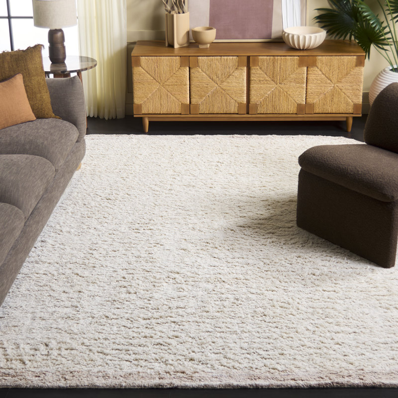 Ferah Hand Tufted Wool Pile Solid Color Rug, Rectangle 8' x 10'