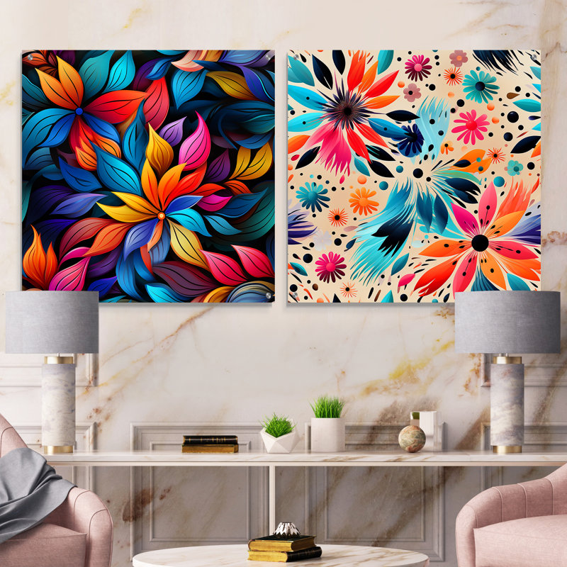 Alessio - Ensemble de 2 art mural en verre acrylique, H 36 po x l 73 po