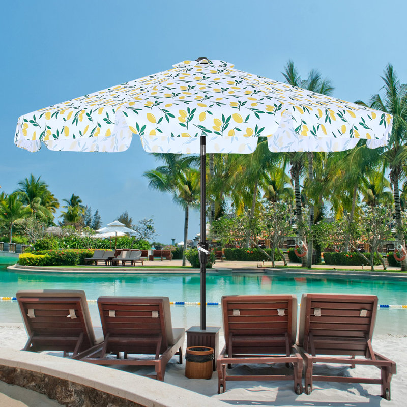Parasol de marché 9 pi Hobert, Citron jaune, H 94,5 po x l 106 po x P 106 po