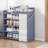 Space-Saving Foldable Shoe Rack - Multi-Layer Bamboo Shoe Organizer For Home, Entryway Storage With Dust-Proof Curtain