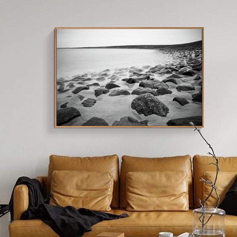 Impressions sur toile nautiques pour la chambre à coucher Coastal Beach H06, Cadre naturel flottant, H 16 po x l 24 po