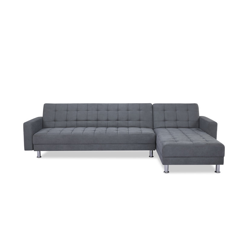 Hortence Corner Sofa, Brushed Microfibre Medium Grey