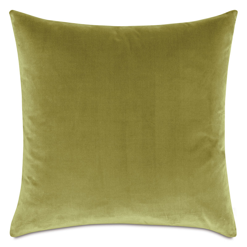 Brahms Velvet Pillow Cover & Insert, Green, Square 24''