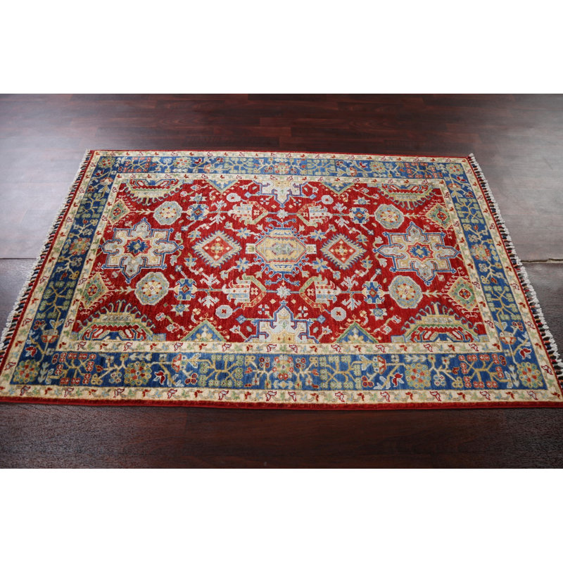 Red Vegetable Dye Area Rug 4x6