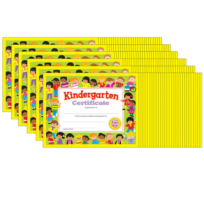 Certificat de tendance pour la maternelle