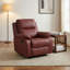 Canapé inclinable rouge en polyuréthane et PVC - Cuir respirant, structure en bois massif, fauteuil inclinable réglable avec support lombaire ergonomique, chaise de salon résistante aux égratignures