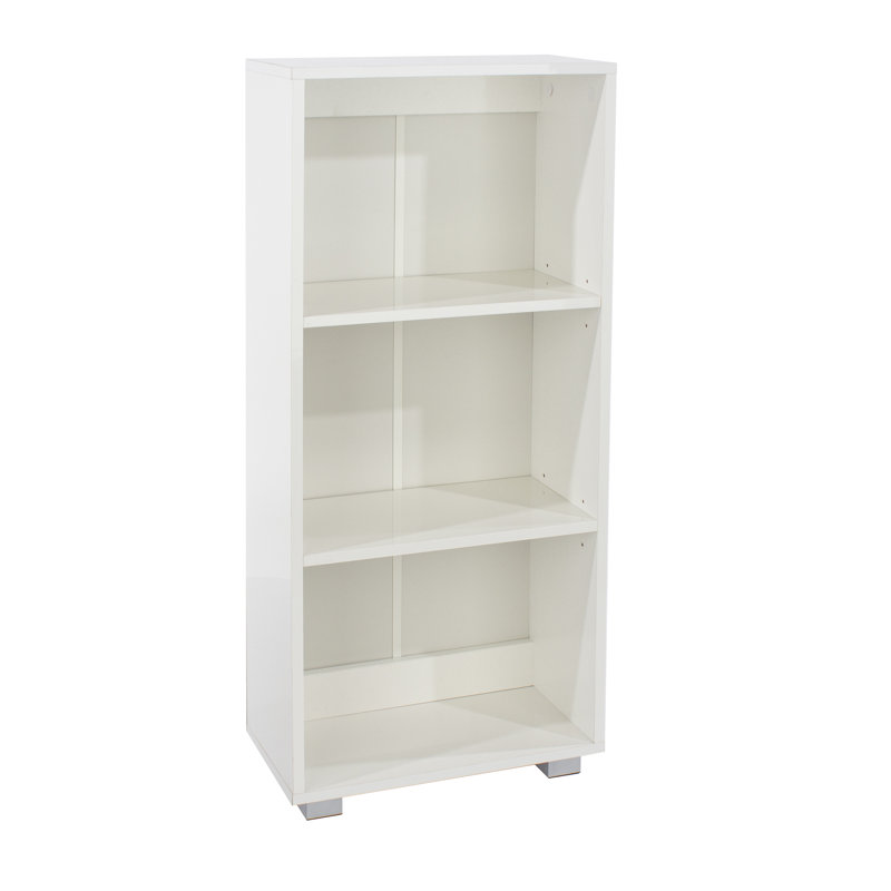 Domonkos low narrow 3 shelf bookcase