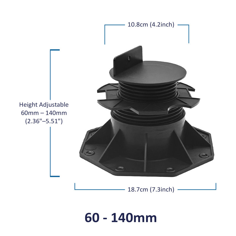 Adjustable Pedestals Riser For Joist 60-140mm