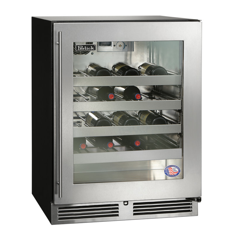 Perlick Single Zone 23.88'' Freestanding 32 Bottle Wine Refrigerator, Left