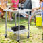 Table de travail en acier inoxydable 24 x 30 x 38 pouces, avec 4 roues, 3 niveaux de hauteur réglables