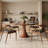 Round Mid-Century Farmhouse Solid Wood Dining Table-332878992