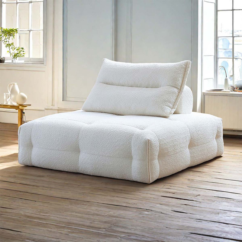 Modular Combination Of Beancurd Block Fabric Sofa Living Room Set