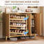 5-Tier Shoe Cabinet with Rotating Shoe Rack and Adjustable Shelves, Freestanding Shoe Storage Cabinet-1340613113