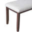 Banc de style Mid-Century moderne de 38 pouces avec siège rembourré en lin beige et pieds en bois d'hévéa massif pour l'extrémité de la chambre à coucher, le couloir et la salle à manger-785440403
