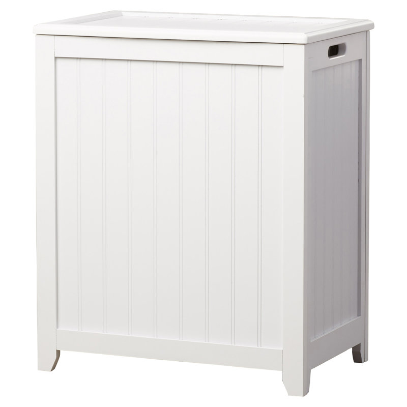Cabinet Laundry Hamper with Handles, White