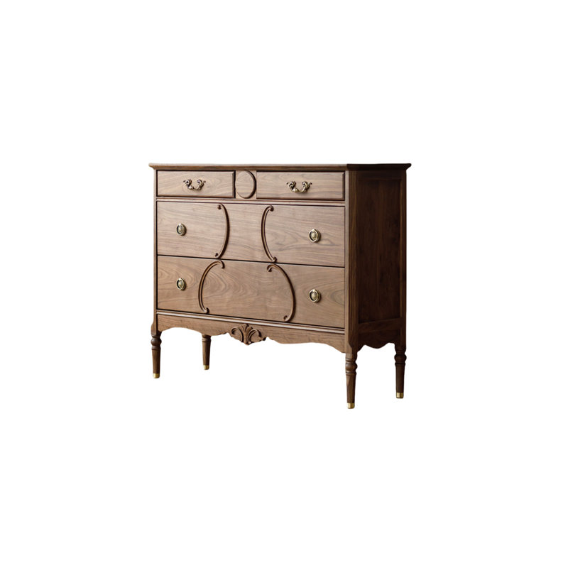 Commode d'appoint en bois massif noyer noir