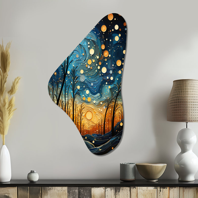 «Cededa», art mural asymétrique en métal Sky Boomerang, H 39 po x l 21 po