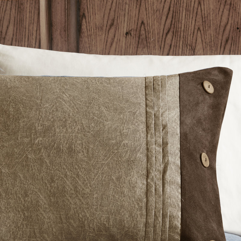 California King Brown Faux Suede Comforter Set