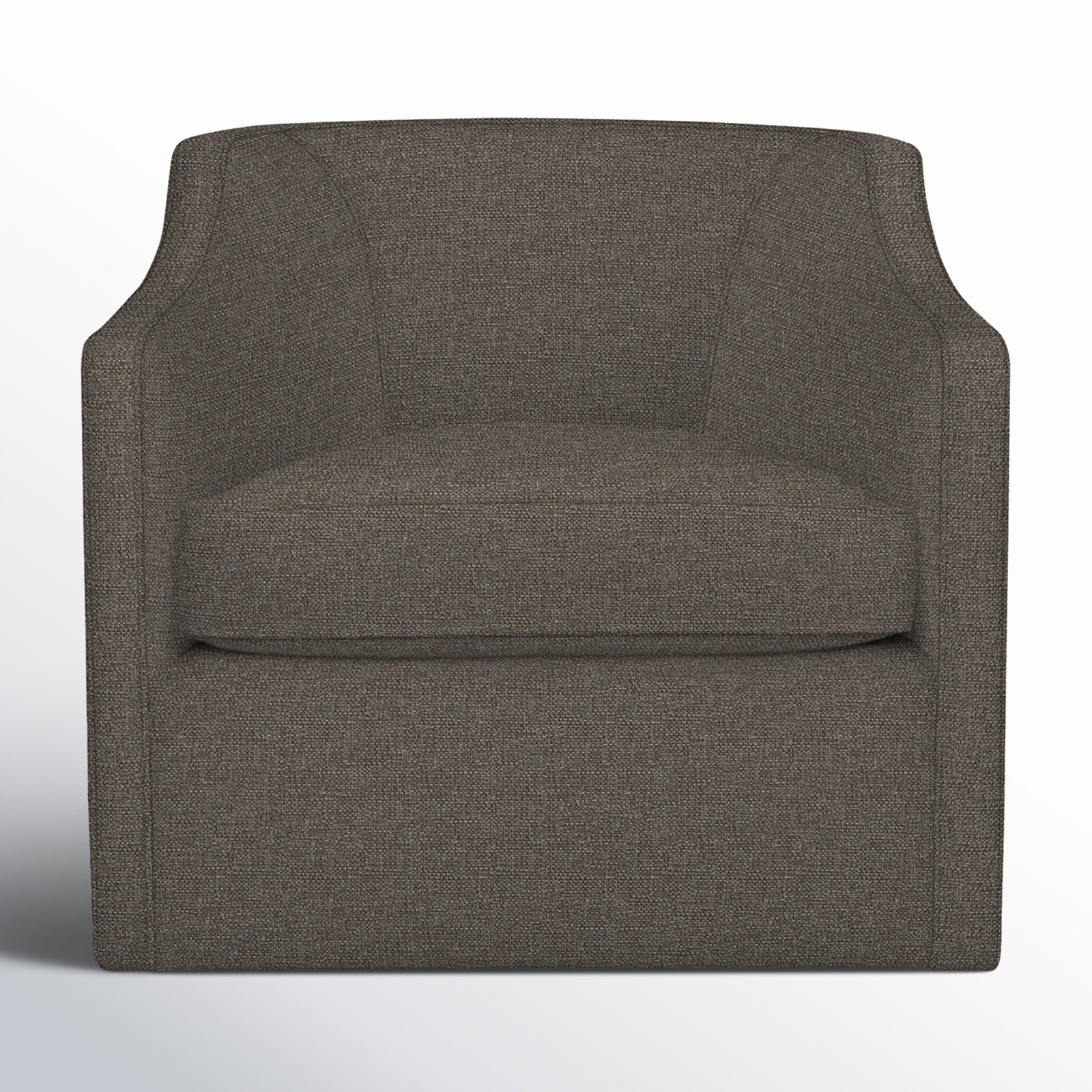 Marietta Upholstered Swivel Armchair, Drusky Charcoal Sustain® Basketweave