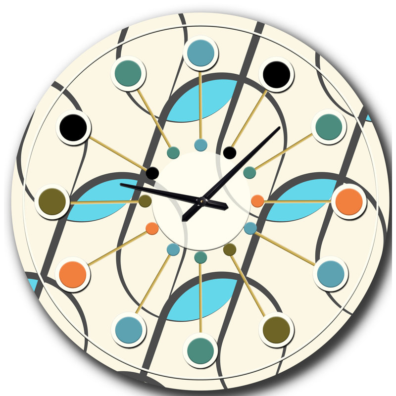 Horloge murale rétro Mid-Century, Moyenne