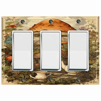 Nature Themed 3 - Gang Toggle Light Switch Standard Wall Plate