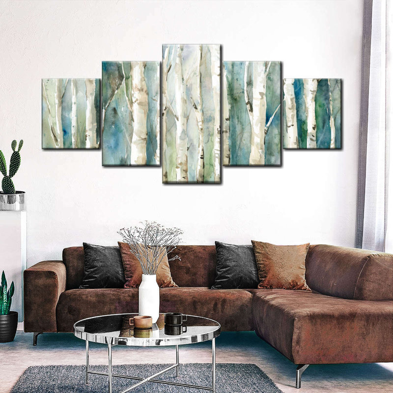 Birch River Walk, reproduction d'art sur toile, H 34 po x l 74 po x P 1,25 po