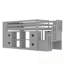 Lit simple mezzanine bas avec tablettes et armoires de rangement-1287865383