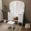 Bureau de coiffeuse élégant avec miroir triple et tabouret Elegant