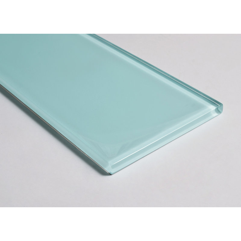 Premium 4" x 12" Glass Subway Tile, Baby Blue