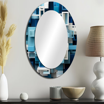 Miroir mural bleu moderne Op Art