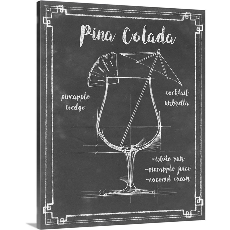 Mixology IV - Impression sur toile, Toile tendue, H 45 po x l 36 po x P 1,25 po