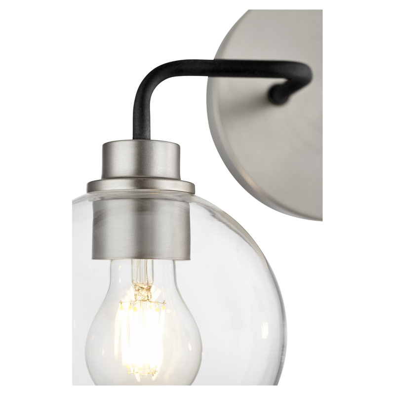 Éclairage pour salle de bain à intensité variable 2 lumières Kaymani, Nickel satiné