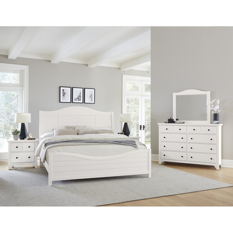 Brehon Sleigh Bed, Soft White