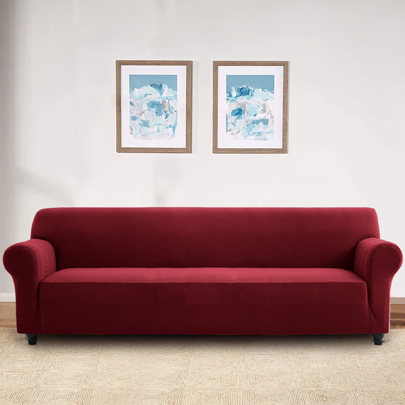 High Quality Stretchable Spandex Sofa Cover , Burgundy, 179cm H x 320cm W x 14cm D