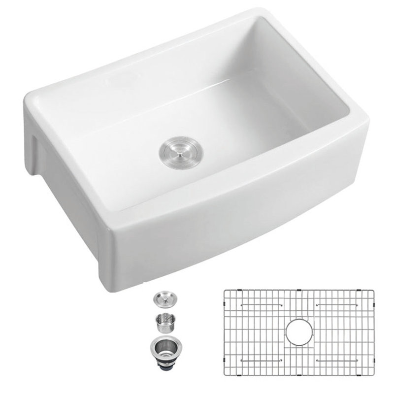 24'' L Single Bowl Fireclay Kitchen Sink