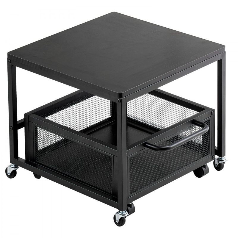 43cm H x 50cm W Utility Cart with Wheels, Black