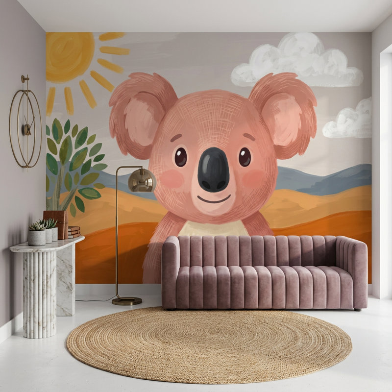Papier peint pour enfants Koala, 120 po x 96 po, Peler et coller