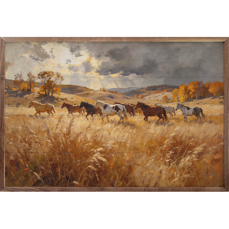 Chevaux d'automne, H 24 po x l 36 po