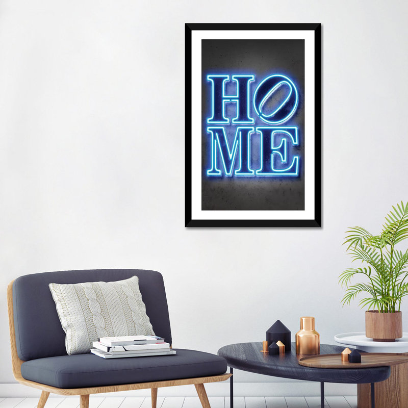"Home" par Octavio Mielu-impression d’art textuel, Papier encadré noir, Blanc, H 32 po x l 24 po x P 1 po