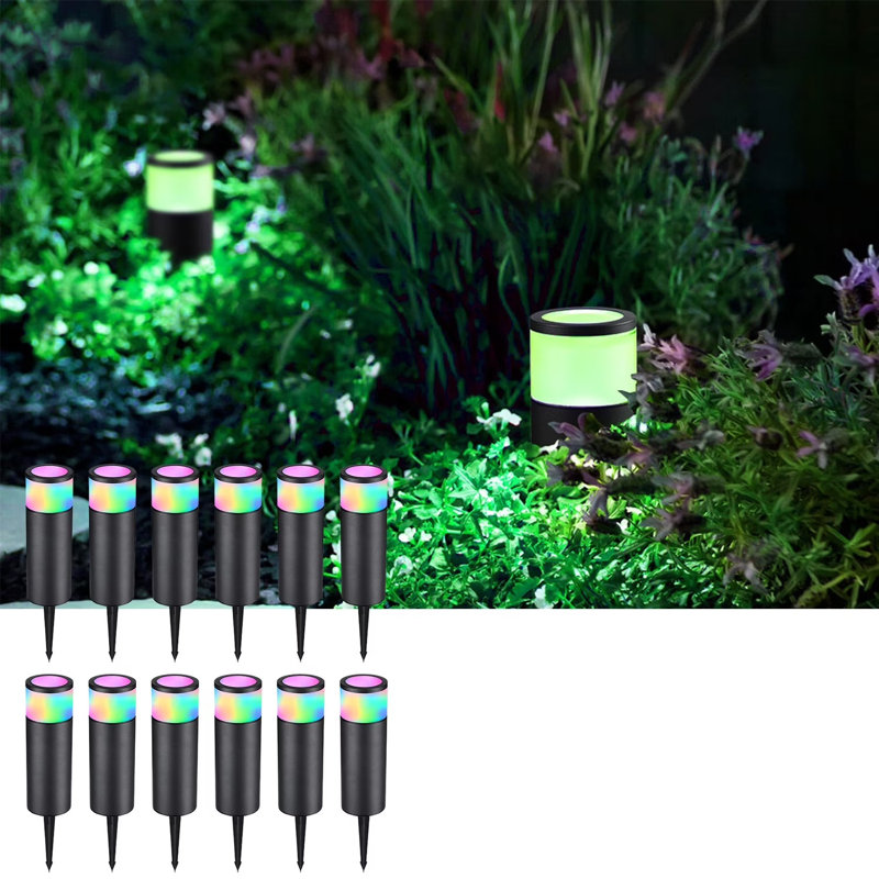 Led Landscape Path Lights, Aluminum Housing, 12v-24v Low Voltage, RGBCW