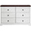 Commode moderne à 6 chambres - blanc avec coffre de rangement en bois, design élégant et assemblage facile