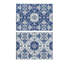 Tapis d'extérieur, médaillon floral bleu et blanc, paille en plastique XL 9 x 12