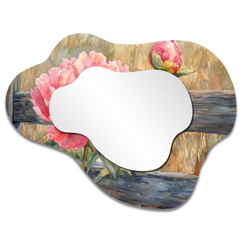 Miroir de coiffeuse traditionnel, imprimé sur métal, 27 po x 35 po