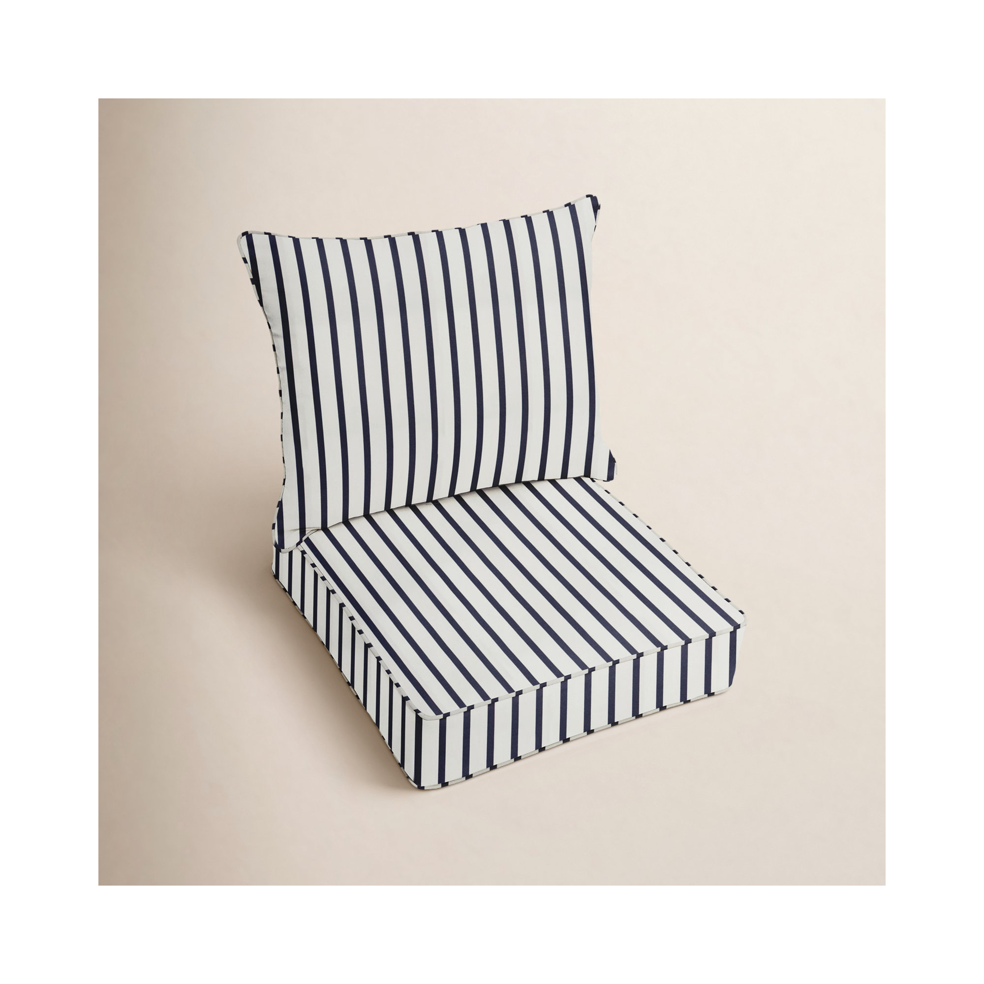 LaShallia Stripe Outdoor Sunbrella Seat/Back Cushion