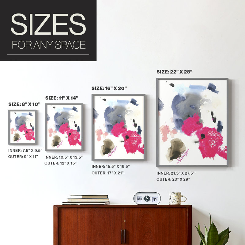 Mirame I Framed Print - Solid Wood, Gray, 21" H x 17" W